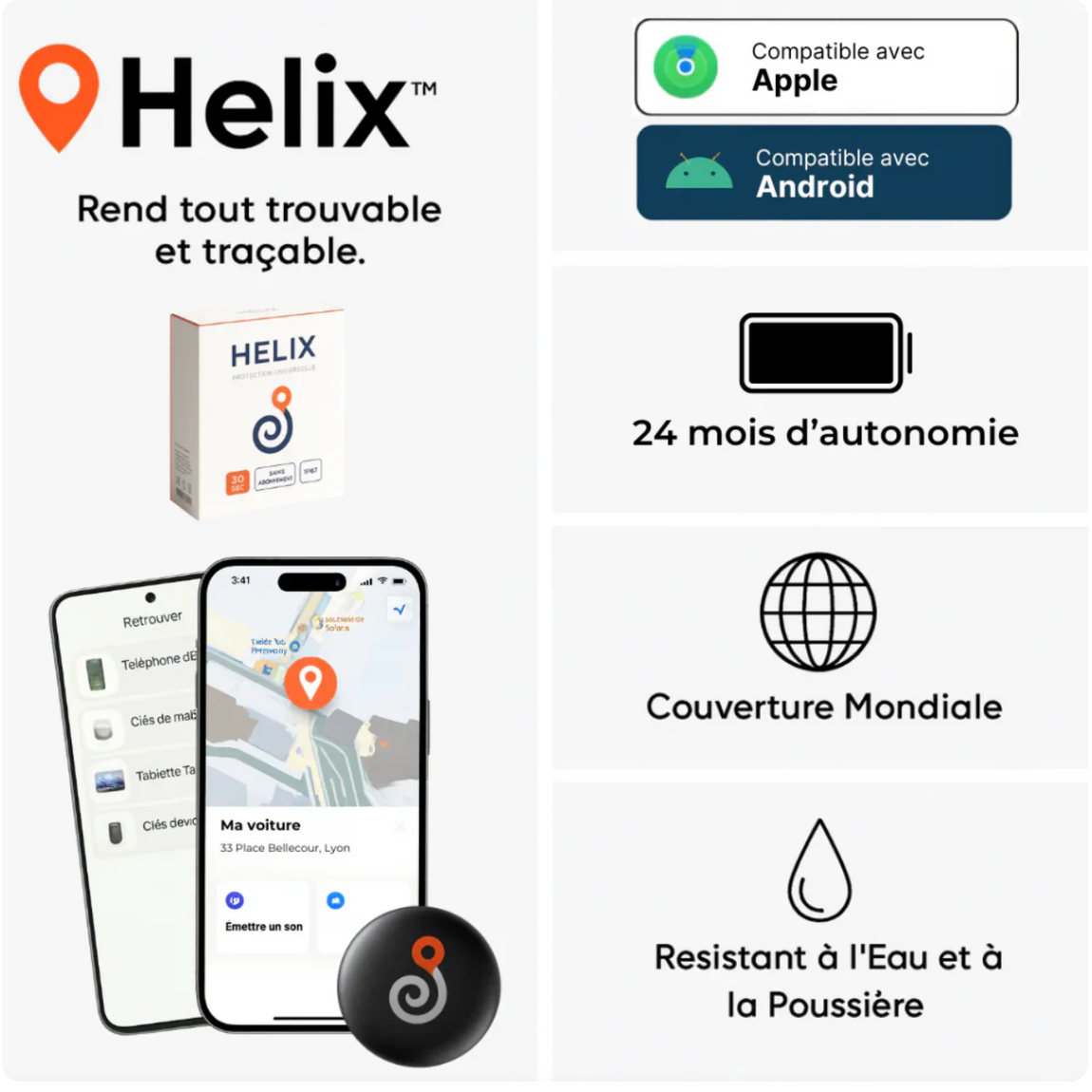 Helix™ – Traceur GPS Révolutionnaire GN